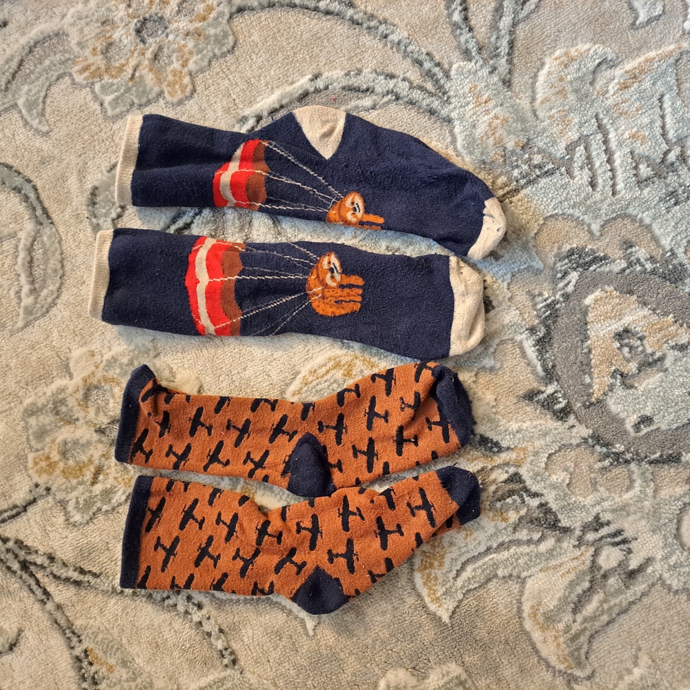 Boys Gymboree Size 6-8 Sloth And Airplane Socks